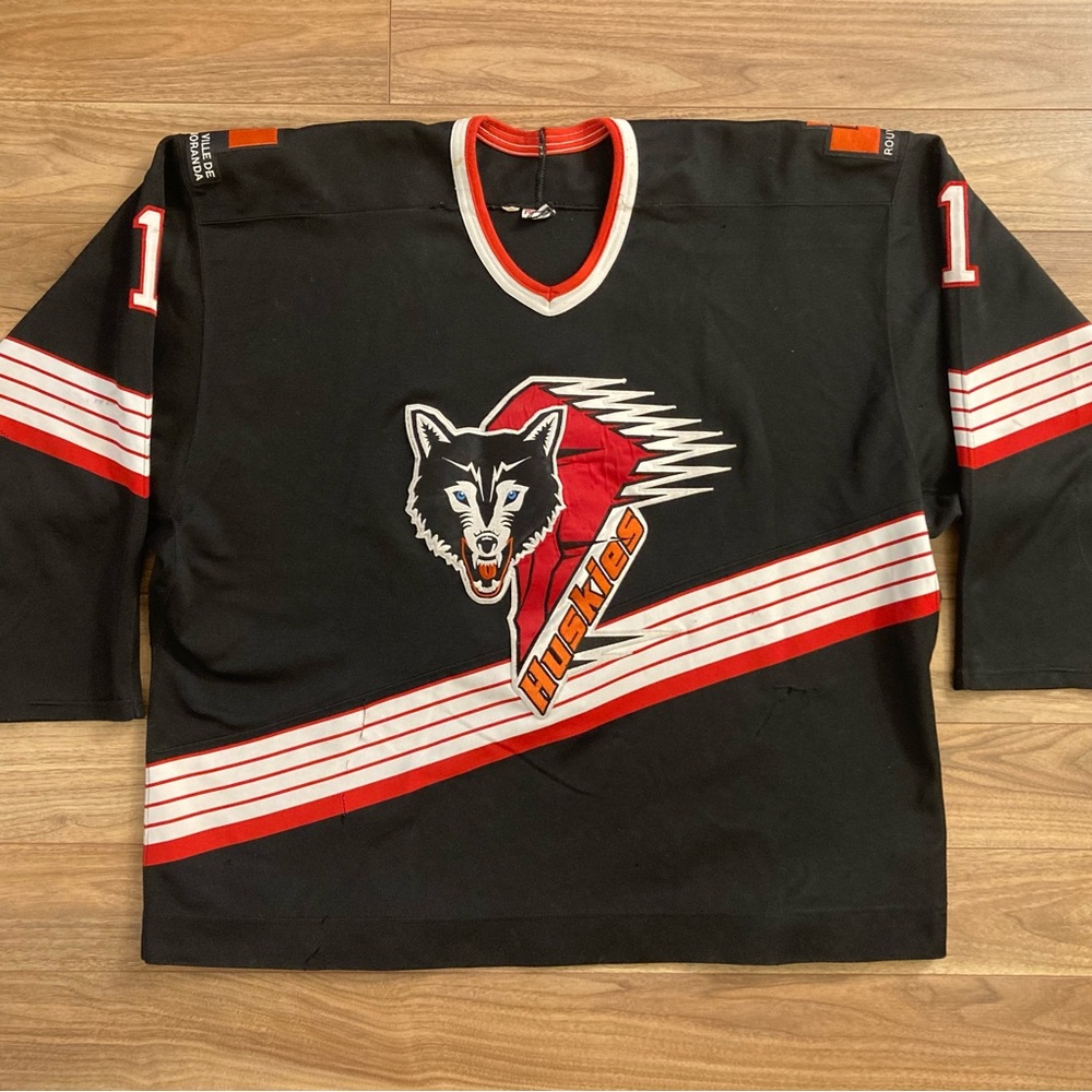 1996-97 Rouyn-Nouranda Huskies Game Used Worn Hockey Jersey Goalie QMJHL CHL - Picture 2 of 12